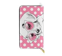 ISAOA Beagle - Cartera multifunción con cremallera para cachorros y lunares, bolsa de mano de gran capacidad, 19 cm, #01, Talla única, moda