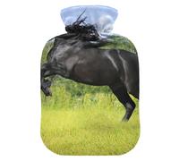 ISAOA Black Friesian Horse on The Meadow Bolsa de agua caliente, S