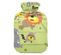 ISAOA Bolsa de agua caliente con diseño de cebra, elefante, mono