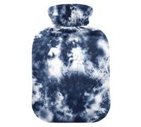 ISAOA Bolsa de agua caliente india boho azul marino teñido anudado, S