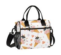 ISAOA Bolsa de almuerzo con patrón de helado de vaca lechera para mujeres, hombres y adultos, bolsas de almuerzo aisladas, bolsa térmica para viajes, oficina, picnic, senderismo, playa