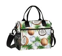 ISAOA Bolsa de almuerzo con patrón de hielo de palma de coco para mujeres, hombres y adultos, bolsas de almuerzo aisladas, bolsa térmica para viajes, oficina, picnic, senderismo, playa