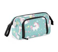 ISAOA Bolsa de gran capacidad, estuche de almacenamiento grande para lápices, lindo unicornio mágico con cremallera, organizador de papelería para oficina, universidad, suministros escolares para