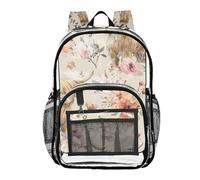 ISAOA Bolsa transparente para niños, niñas, hermoso patrón de ganado de las tierras altas, mochila escolar, mochila transparente, impermeable y resistente