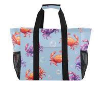 ISAOA Bolsas de playa con patrón de burbujas de cangrejo para mujer, grandes, impermeables, bolsa de playa, bolsa de viaje, piscina, yoga, enfermera, compras, bolsa de mano