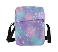 ISAOA Bolso bandolera de lona con patrón de destello azul y verde para hombres y mujeres al aire libre, viajes, negocios