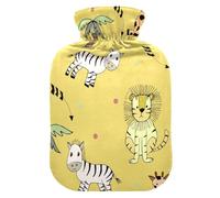 ISAOA Botella de agua caliente con diseño de león de animales de la selva, S