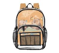 ISAOA Capybara I Didn't Mean It - Mochila escolar transparente para niños, niñas, impermeable y resistente