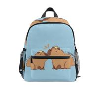 ISAOA Capybara - Mochila escolar pequeña con texto en inglés "I'm So Tired" para niños, mochila escolar para niños y niñas