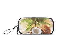 ISAOA Coconuts Under The Coconut Tree - Estuche para lápices de gran capacidad, 3 compartimentos, portátil, grande, para adolescentes, niños, niñas, adultos y estudiantes, Cocos bajo el árbol de coco
