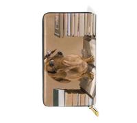 ISAOA Dachshund Professor - Cartera multifunción con cremallera, gran capacidad, 19 cm, #01, Talla única, moda