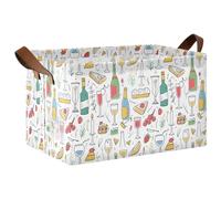 ISAOA Drawing Simple Doodles - Canasta de almacenamiento rectangular plegable con asas para organizar el hogar, cocina, oficina, dormitorio, juguetes, armario, estante