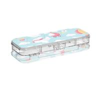 ISAOA Estuche para lápices Come Fly with Me con tapa a presión, estuche transparente de doble cubierta con 4 reglas, organizador de almacenamiento de bolígrafos para la escuela y la oficina