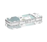 ISAOA Estuche para lápices con diseño de dinosaurios, diseño de dragón floral con tapa a presión, estuche transparente de doble cubierta con 4 reglas, organizador de almacenamiento para la escuela y