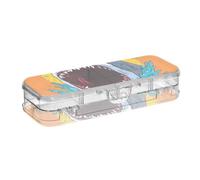 ISAOA Estuche para lápices de dibujos animados de animales de ataque con boca de tiburón con tapa a presión, estuche transparente de doble cubierta con 4 reglas, organizador de almacenamiento de