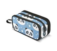 ISAOA Estuche para lápices de gran capacidad, bonitos pandas con lunares blancos, bolsa para lápices, bolsa grande para bolígrafos, bolsa de papelería para niñas, niños, adultos y estudiantes