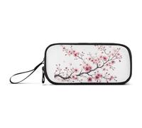 ISAOA Estuche para lápices de gran capacidad con 3 compartimentos, diseño de flores de Sakura rosa, estuche portátil de almacenamiento grande para adolescentes, niños, niñas, adultos y estudiantes