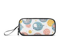 ISAOA Estuche para lápices de gran capacidad con 3 compartimentos, portátil, grande, para adolescentes, niños, niñas, adultos y estudiantes, Pequeño elefante de dibujos animados, Talla única