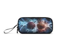 ISAOA Estuche para lápices de gran capacidad con diseño de rayo de baloncesto, 3 compartimentos, portátil, gran almacenamiento, para adolescentes, niños, niñas, adultos y estudiantes, Diseño de rayo