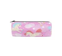 ISAOA Estuche para lápices, diseño de caballos de colores, portátil, redondo, bolsa de almacenamiento, soporte para bolígrafos, adecuado para niños, estudiantes u oficiales, bolsa de maquillaje de