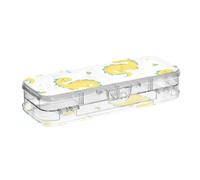 ISAOA Estuche para lápices, diseño de dragón y dinosaurio con tapa a presión, estuche transparente de doble cubierta con 4 reglas, organizador de almacenamiento de bolígrafos para la escuela y la