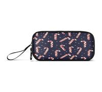 ISAOA Estuche para lápices, estuche de gran capacidad con 3 compartimentos, bolsa de papelería, bastón de caramelo de Navidad para suministros escolares y de oficina