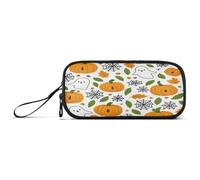 ISAOA Estuche para lápices, estuche de gran capacidad con 3 compartimentos, bolsa de papelería, calabaza, fantasma, telaraña para suministros escolares y de oficina