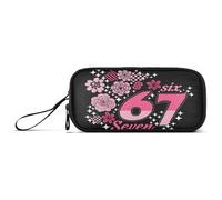 ISAOA Estuche para lápices, estuche de gran capacidad con 3 compartimentos, bolsa de papelería Six Seven Flower Star para suministros escolares y de oficina