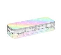 ISAOA Estuche para lápices Galaxy Fantasy con tapa a presión, estuche transparente de doble cubierta con 4 reglas, organizador de almacenamiento de bolígrafos para la escuela y la oficina