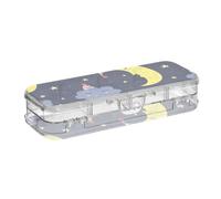 ISAOA Estuche para lápices Good Night Cute Moon Stars con tapa a presión, estuche transparente de doble cubierta con 4 reglas, organizador de almacenamiento de bolígrafos para la escuela y la oficina
