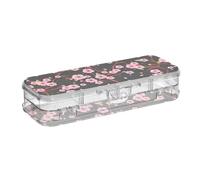 ISAOA Estuche para lápices rosa Sakura Blooming Cherry con tapa a presión, estuche transparente de doble cubierta con 4 reglas, organizador de almacenamiento de bolígrafos para la escuela y la oficina