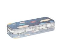 ISAOA Estuche para lápices solar Systerm Planets con tapa a presión, estuche transparente de doble cubierta con 4 reglas, organizador de almacenamiento para bolígrafos para la escuela y la oficina