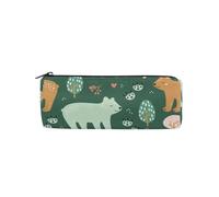 ISAOA Estuche redondo grande para lápices, bolsa de maquillaje, bolsa con cremallera, bolsa de papelería para artículos esenciales diarios, escuela, universidad, trabajo y oficina, lindo león de