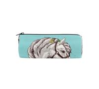 ISAOA Estuche redondo grande para lápices, bolsa de maquillaje, bolsa con cremallera, bolsa de papelería para artículos esenciales diarios, escuela, universidad, trabajo y oficina, caballo vinatge con