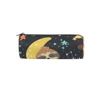 ISAOA Estuche redondo grande para lápices, bolsa de maquillaje, bolsa con cremallera, bolsa de papelería para artículos esenciales diarios, escuela, universidad, trabajo y oficina, lindo perezoso con