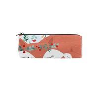 ISAOA Estuche redondo grande para lápices, bolsa de maquillaje, bolsa con cremallera, bolsa de papelería para artículos esenciales diarios, escuela, universidad, trabajo y oficina, lindo animal de