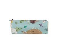 ISAOA Estuche redondo grande para lápices, bolsa de maquillaje, bolsa con cremallera, bolsa de papelería para artículos esenciales diarios, escuela, universidad, trabajo y oficina, lindo zorro animal
