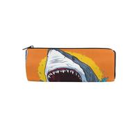 ISAOA Estuche redondo para lápices, diseño de animales de ataque con boca de tiburón, bolsa de almacenamiento para bolígrafos, bolsa de almacenamiento adecuada para niños, estudiantes u oficiales,