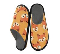 ISAOA Fox Head - Pantuflas de casa para mujeres y hombres, pantuflas antideslizantes cálidas para interiores y exteriores, talla 34-35, Cabeza de zorro, 43/44 EU