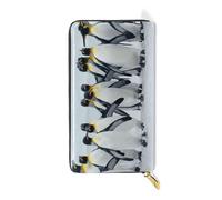 ISAOA Group of Penguins in Winter - Cartera multifunción con cremallera, gran capacidad, 19 cm, #01, Talla única, moda