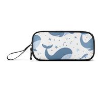 ISAOA Happy Whale - Estuche para lápices de gran capacidad con 3 compartimentos, portátil, gran almacenamiento, para adolescentes, niños, niñas, adultos y estudiantes, Ballena feliz, Talla única