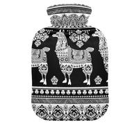ISAOA Linda Alpaca Llama étnica Boho Bohemia Botella de agua caliente, S
