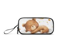 ISAOA Little Bear Stars and Moon - Estuche para lápices de gran capacidad, 3 compartimentos, portátil, gran almacenamiento, para adolescentes, niños, niñas, adultos y estudiantes, Little Bear Stars
