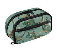 ISAOA Little Flying Dragon - Estuche para lápices con lengua con 3 compartimentos, bolsa de papelería estética, suministros esenciales para la escuela secundaria, para adolescentes, niñas, niños y