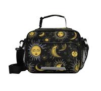 ISAOA Lonchera aislada suave para el almuerzo, contenedor de almuerzo misteriosa luna, sol, estrella para oficina, trabajo, escuela, picnic, playa