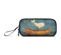 ISAOA Lovely Whale in The Starry Sky - Estuche para lápices de gran capacidad, 3 compartimentos, portátil, grande, para adolescentes, niños, niñas, adultos y estudiantes, Encantadora ballena en el