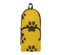 ISAOA Mnsruu - Estuche para lápices de gran capacidad con múltiples bolsillos, color negro, diseño de patas de perro, color amarillo, para escuela, oficina, adolescentes y niños, #39, Talla única,