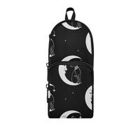 ISAOA Mnsruu - Estuche para lápices de gran capacidad con múltiples bolsillos, lindo bolso de gato mágico con luna mágica, bolsa para escuela, oficina, adolescentes y niños, N.º 215, Talla única,