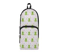 ISAOA Mnsruu - Estuches de gran capacidad con múltiples bolsillos, bonitas ranas y coronas, corazones rosados, bolsa para escuela, oficina, adolescentes y niños, #01, Talla única, Encantador