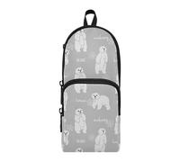 ISAOA Mnsruu - Estuches de gran capacidad con múltiples bolsillos, bonitos osos polares peludos blancos, sin costuras, bolsa para escuela, oficina, adolescentes, niños, #01, Talla única, Encantador